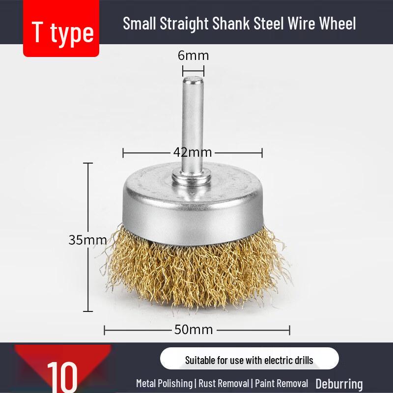 

Straight Shank Wire Brush Wheels for Drills & Grinders, 10-Pack