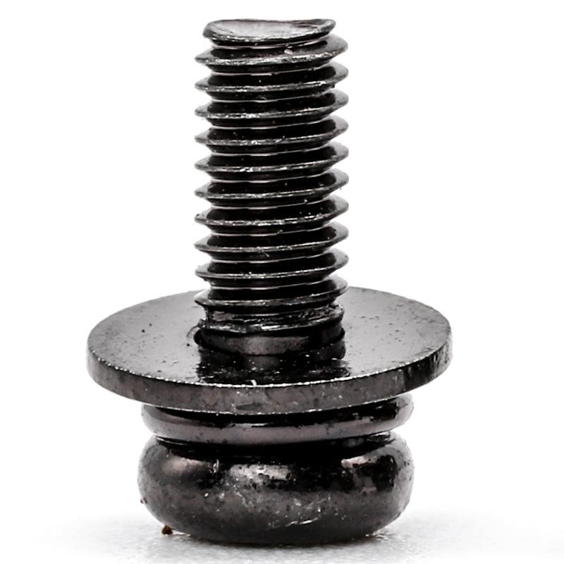 Black Plated Carbon Steel Pan Head Combination Screws M3/M4/M5