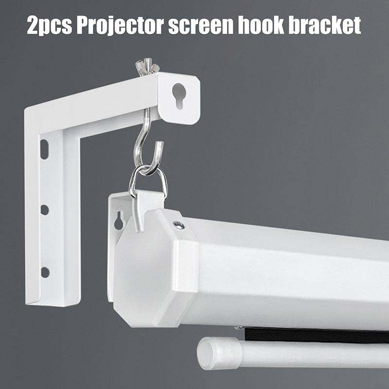 Universal Adjustable Projector Screen Mounting Hook Projection Screen Wall Hanging L-Bracket Movie Screen Curtain Mount Hook Kit