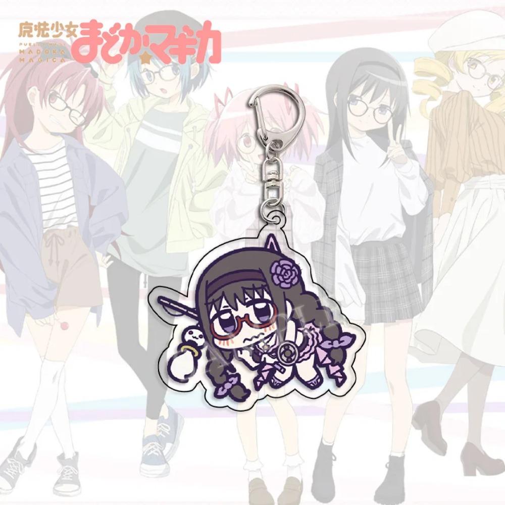 Kawaii Anime Puella Magi Madoka Magica Cosplay Schlüsselanhänger Kaname Madoka Niedliche Figur Anhänger Schlüsselanhänger Tasche SchlüsselRing Ventilator Sammeln Geschenk