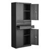 VEVOR Metal Storage Cabinet, 81.5 kg Shelf Load Capacity, 1800 mm Tall Garage Tool Storage Cabinet with 4 Locking Doors and Adjustable Shelves
