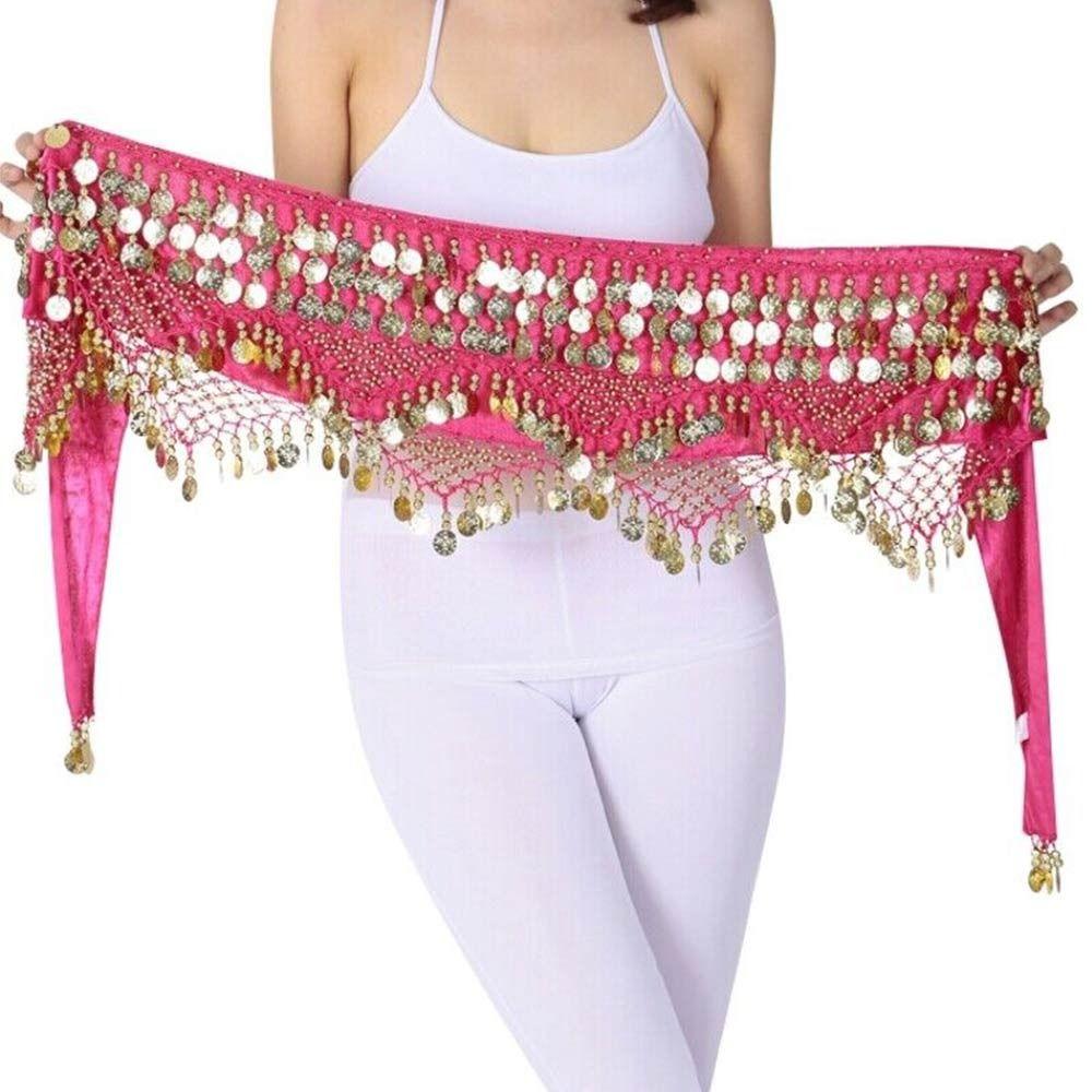 Sexy Sequins Show Costumes Hip Scarf Belly Dance Belt Dancer Skirt Waist Chain