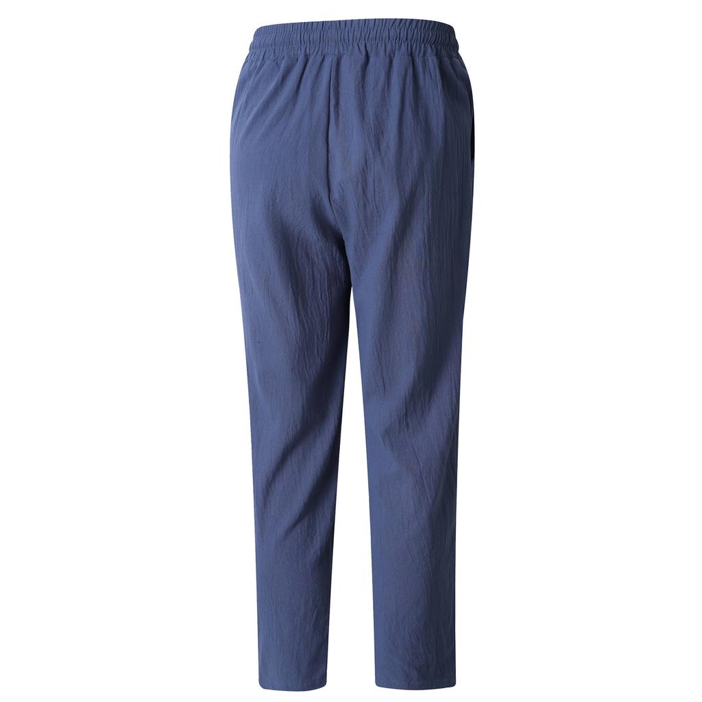 Men's Casual Cotton Linen Pants Breathable for Spring and Fall