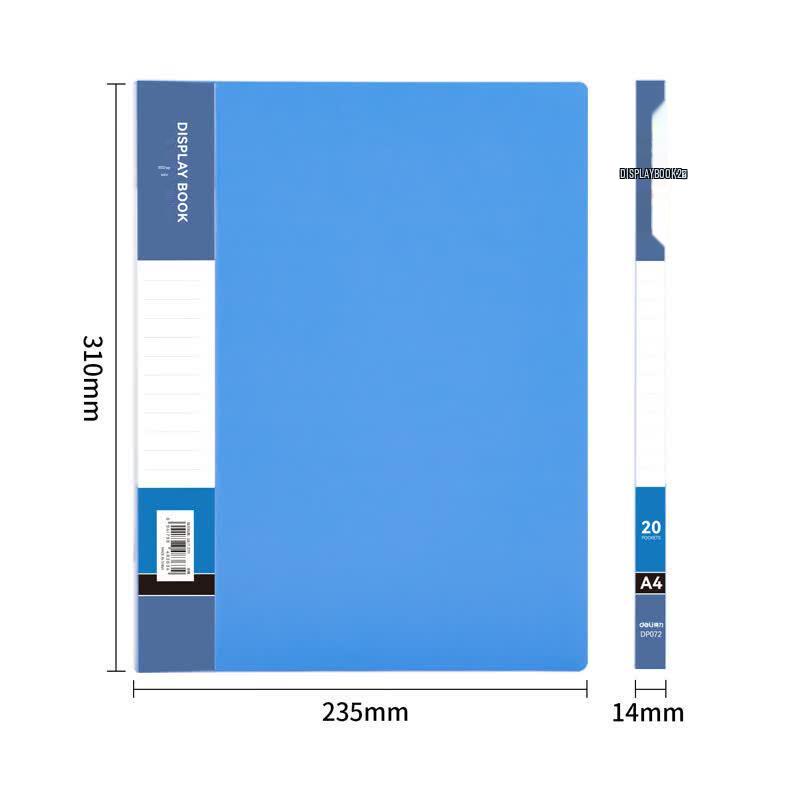 Deli A4 20-Pocket Frosted PP File Folder