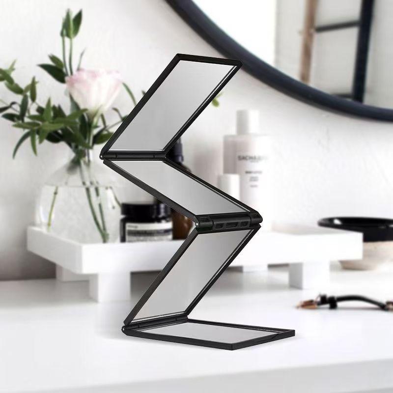 Compact 360° Four-Fold Makeup & Hairdressing Mirror