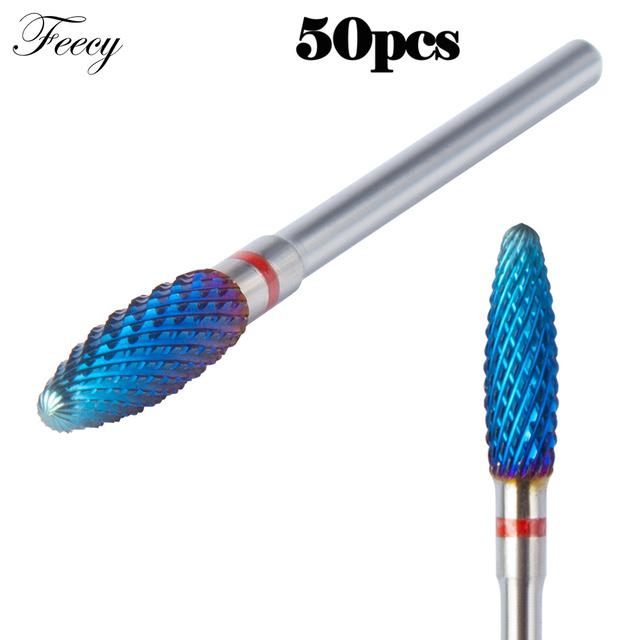 

50 шт., сверло для ногтей из карбида вольфрама, фреза, маникюрное оборудование, оборудование для очистки кутикулы, заусенцы, аксессуары для педикюра, инструменты