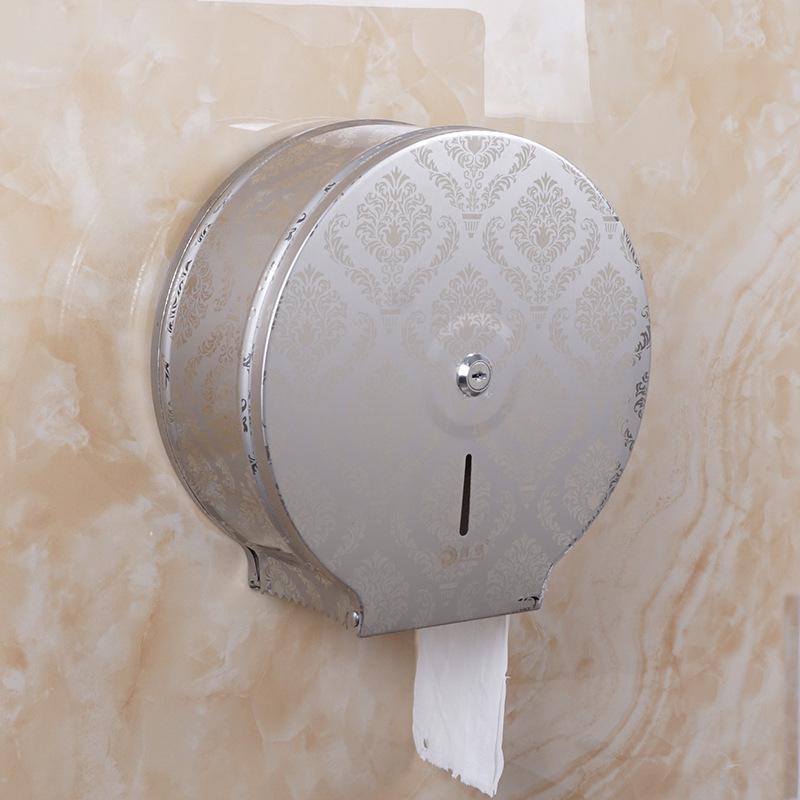 Stainless Steel Wall-Mounted Waterproof Toilet Paper Holder - Punch-Free Large Roll Design