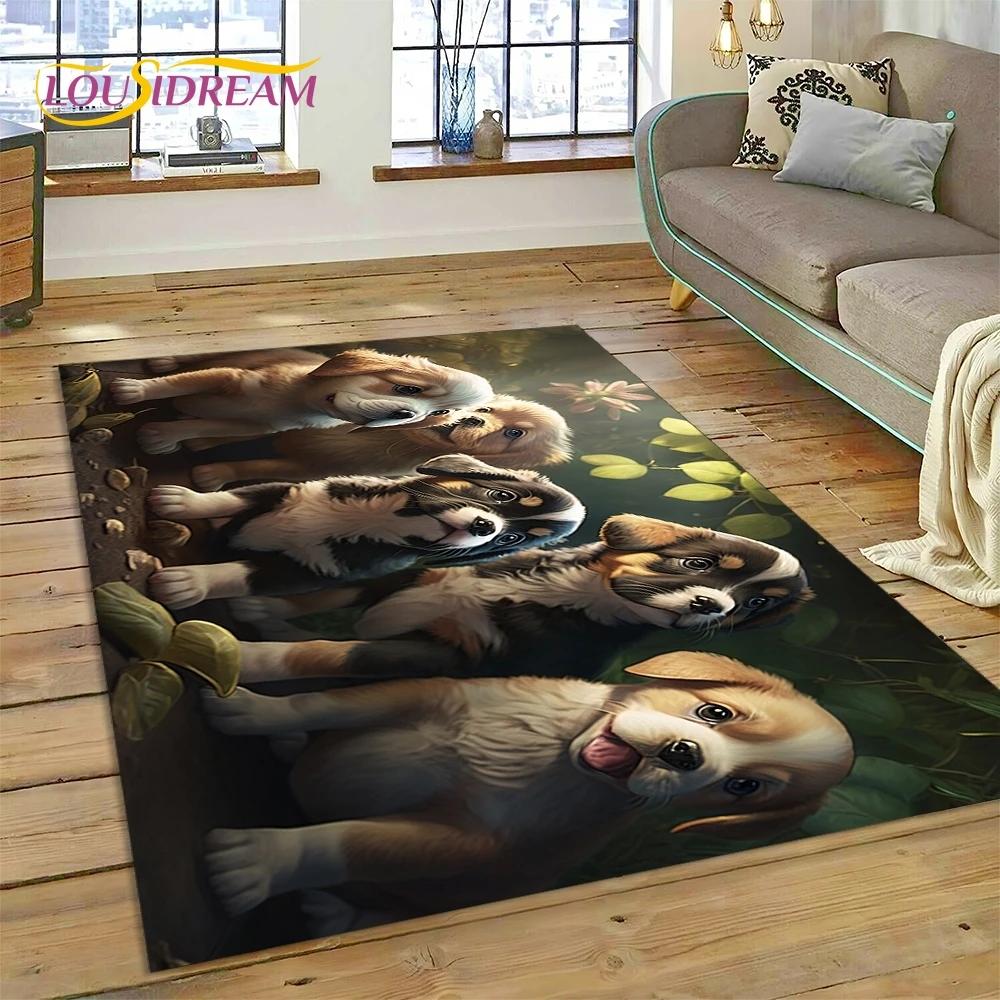 3D-Teppich mit süßem Hund, Samojede, Chihuahua, Husky, Koki, Cartoon-Teppich für Wohnzimmer, Schlafzimmer, Heimdekoration, rutschfest, für Sofa, Fußmatte, Geschenk