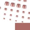 24pcs Girls Square Short White Edge Fake Toenails French Full Cover