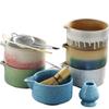 A Set Refined Ceramic Bowl Matcha Bowl and Whisk Holder Premium Quality Quaint and Elegant Tea-making Tools Matcha Tool Set Gift