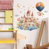 Self-adhesive Cartoon Castle Flowers Hot Air Balloon Wall Stickers for Kids Room Bedroom Home Decor
