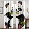 Cute Cartoon Panda High Shading Window Curtain Various Styles of Panda Patterns Thick Blackout Drape Child Bedroom Living Room