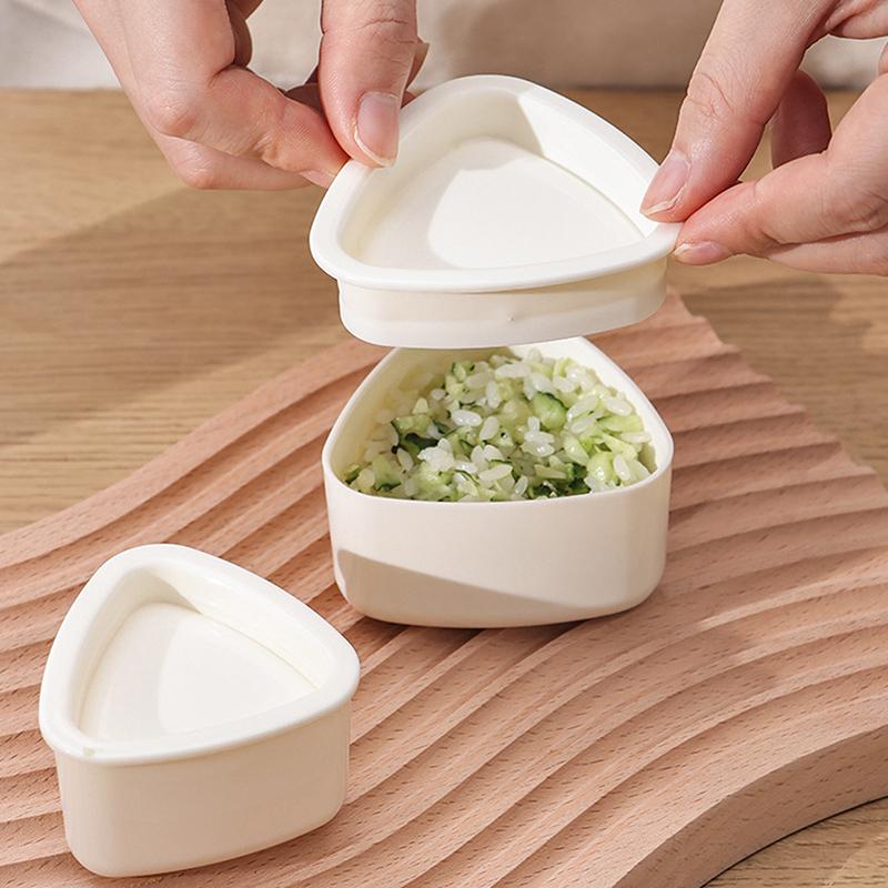 1 Set Triangular Plastic Sushi Rice Ball Maker Mould Onigiri Mold Set Kitchen Gadgets Stuff Transparent Bento Accessories