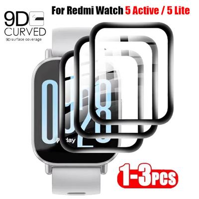 1-3PCS 9D Gebogene Schutzfolie für Xiaomi Redmi Watch 5 Active Smartwatch Displayschutzfolie für Xiaomi Redmi Watch 5 Lite Film