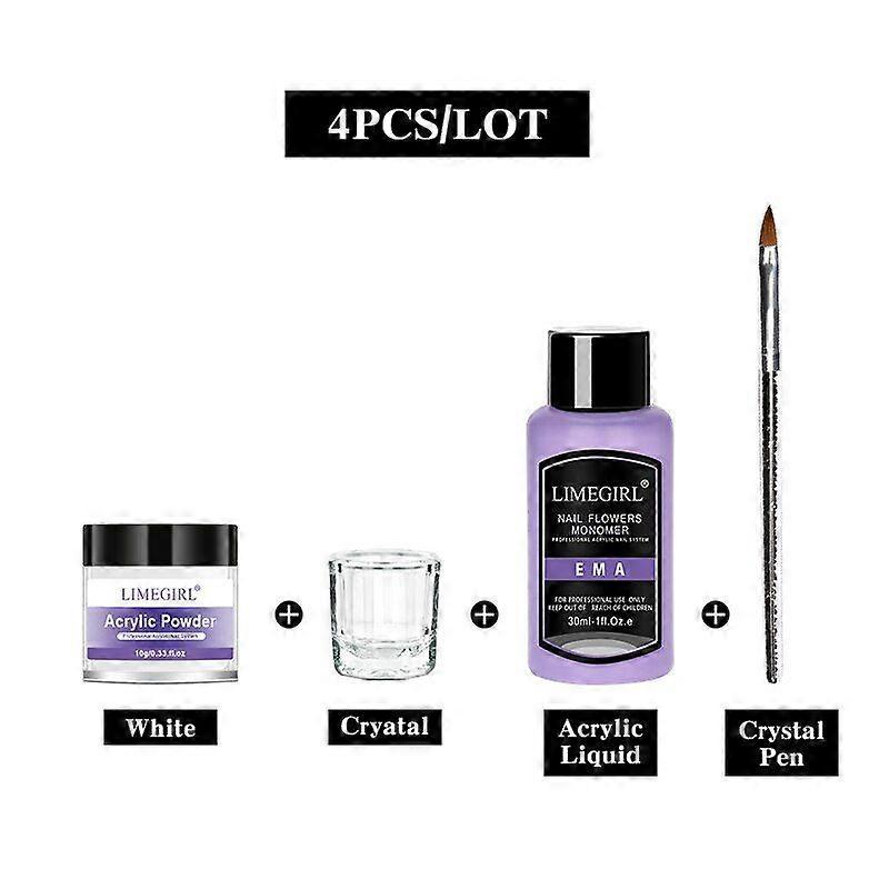 Acrylic powder Set Nail Kit 3 Colors Carving Nail Art Gel For Extension Manicure Tools Set