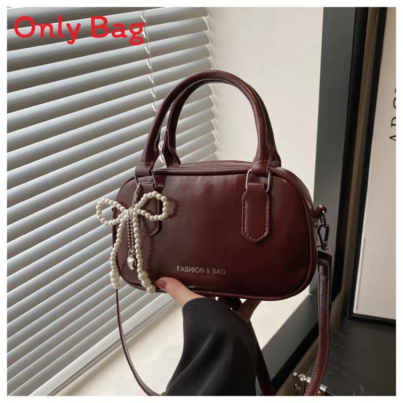 

Street Style Pu Mini Square Bag With Zipper Closure For Daily Use бордовий