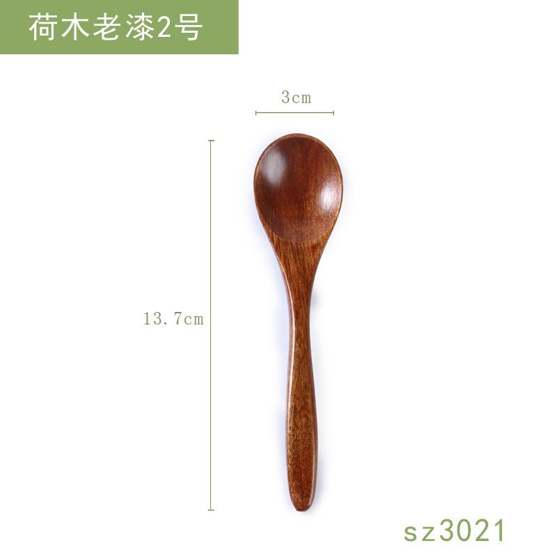 2 piezas de vajilla de madera con letras, al por mayor, cuchara pequeña de madera japonesa, cuchara para miel, cuchara para revolver café, cuchara de madera maciza