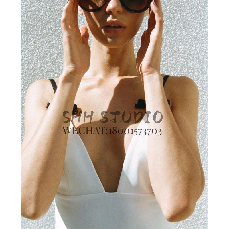 Spring New Sweet First Date Wind V Neck Camisole Silm Bowknot Decoration Short Dress 2180378