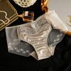 Leichte Luxus High-End Bestickte Mid-Waist Slips mit Spitze Sexy und Atmungsaktiv Dreieckig Hohe Elastizität Satin-Oberfläche Damen-Slips
