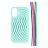 For iPhone 16 Case 3D Stress Relief DIY Colorful Bar Silicone PC Phone Cover Arc Stripe