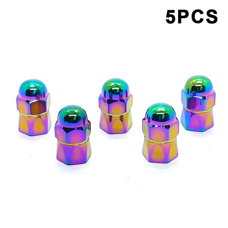 4/5PCS Tire Valve Stem Caps Anodized Aluminum Wheel Valve Covers Accessories Universal Cars SUVs Bikes Trucks And Motorcycles·