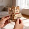 Wooden Lucky Cat 3d Puzzle Model For New Year Decor And Gift For Kids And Adults