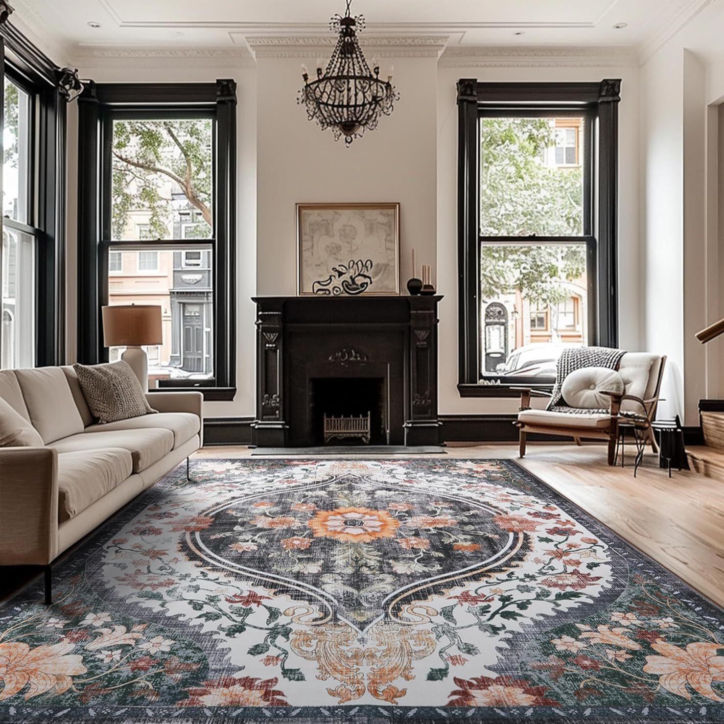 

Bohemian Style Carpet Living Room Large Carpet Rectangular Coffee Table Dirt Resistant and Dust-proof Carpet 80 * 120cm