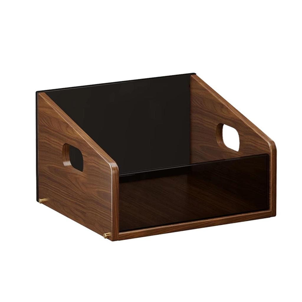 Record Storage Box Rustic Desktop Open for Countertop Dorm Room Sundries Small