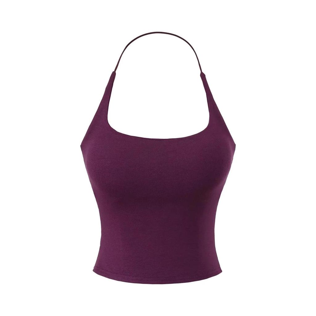Halter Neck Chest-Pad Vest Top with Long-Sleeve Flowing Collar Cover-Up - Women's Two-Piece Hot Girl Set
