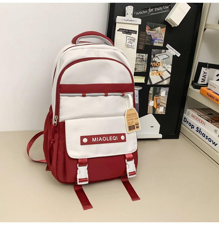 

Школьный рюкзак женский для старшеклассниц, студенток колледжа, учениц средней школы, простой универсальный рюкзак большой вместимости красный