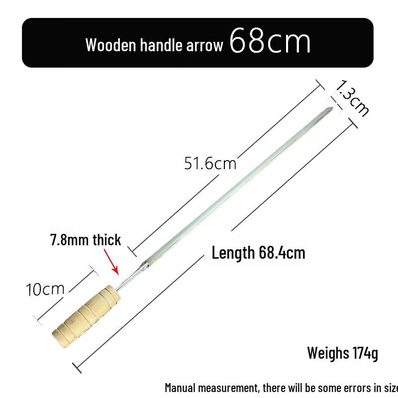 

ZISIZ 68cm Wooden Handle Arrow BBQ Skewers (2-Pack)