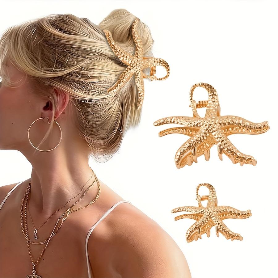 

[Essential for Managing Hair] 2pcs Summer Alloy Starfish Hair Clips | Women s Set for Daily Gatherings & Vacations | All Hair Types, Loose Strands