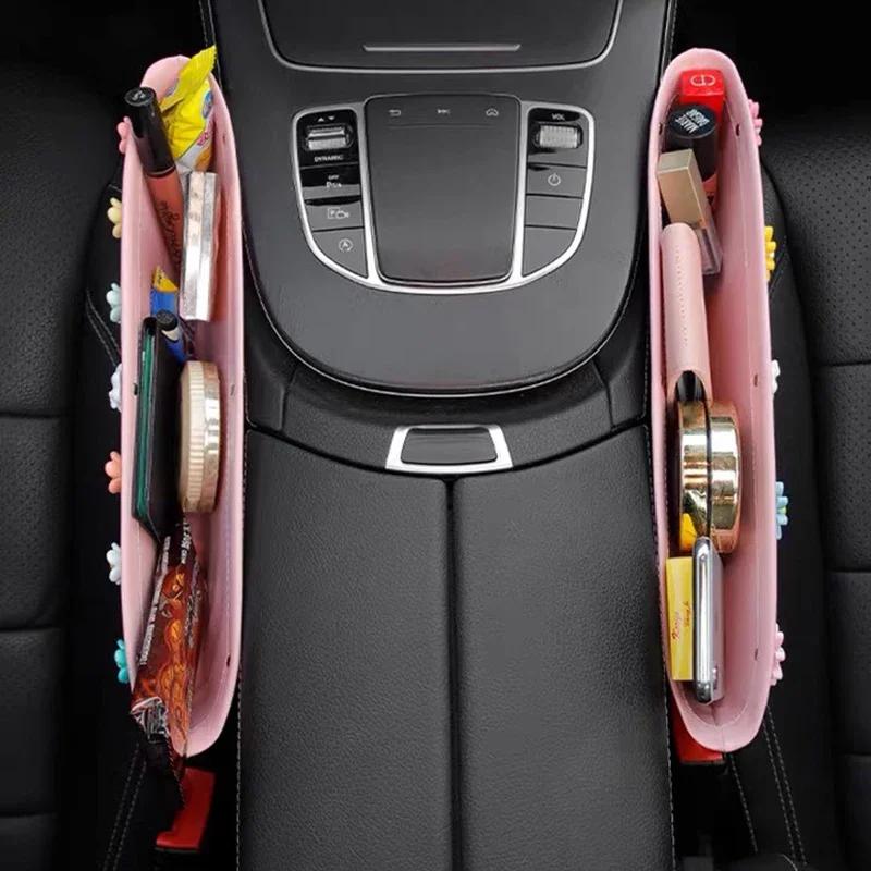 Car Storage Box Seat Organizer Mobile Phone Card Sundries Pocket Gadget Cup Drink Holder Accessories Interior
