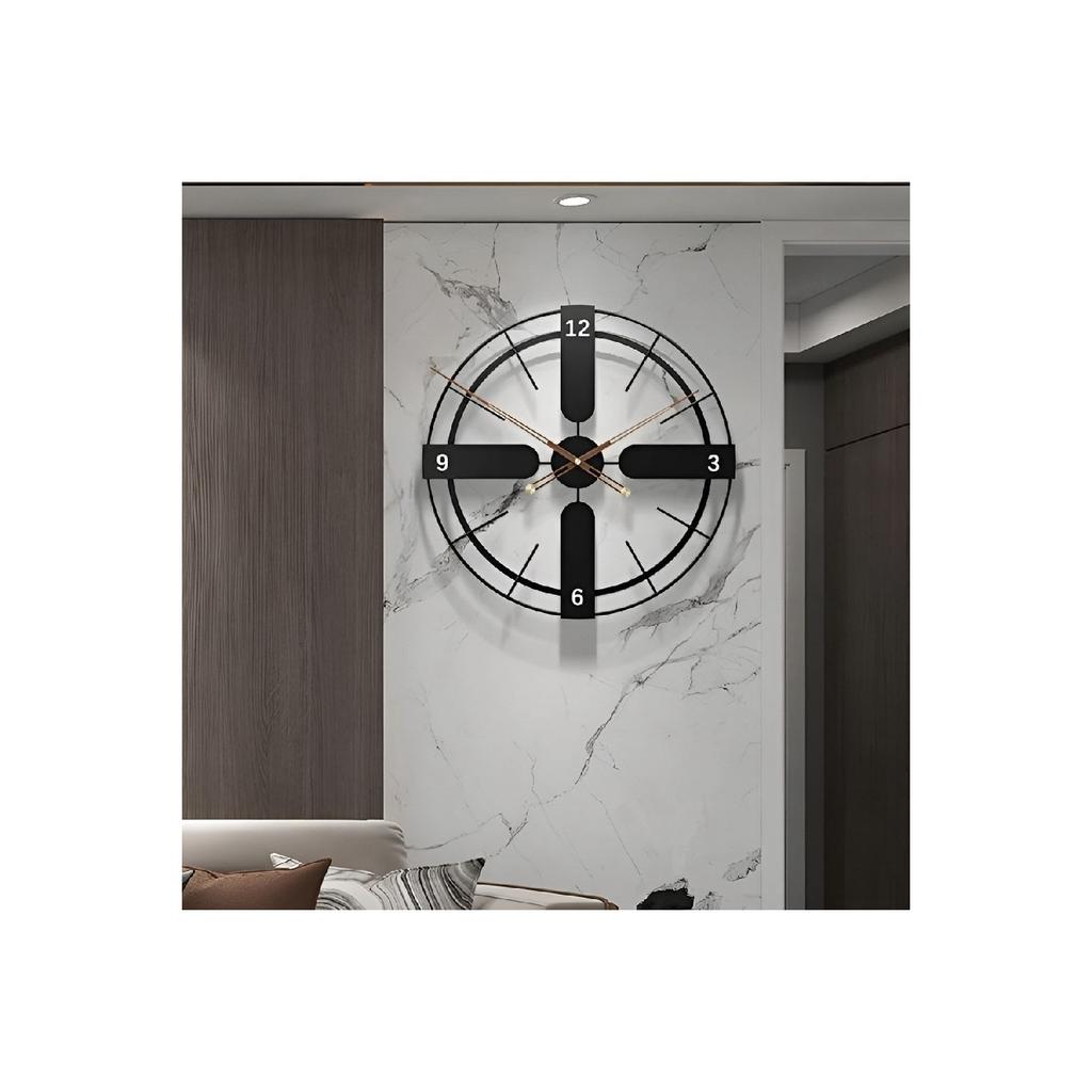75 Cm Xxl Italian Design Jihati Metal Wall Clock, Modern Decorative Metal Wall Clock