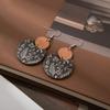 Wood Earrings With Artisanal Crafted Geometric Pattern Natural Materials Comfortable Daily Wear Fashion Accessories