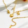 Wenjian Maldives Style Exquisite Shell, Claw Diamond, Starfish Short Chain Clavicle Necklace Titanium Steel Gold-Plated Jewelry