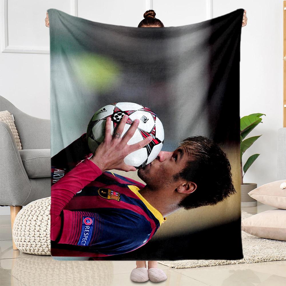 Neymars Ikonischer Haarschnitt Decke Strapazierfähiger Komfort Perfekt für Couch Picknicks Sofa Vier Jahreszeiten Vielseitig Spielerisches Design