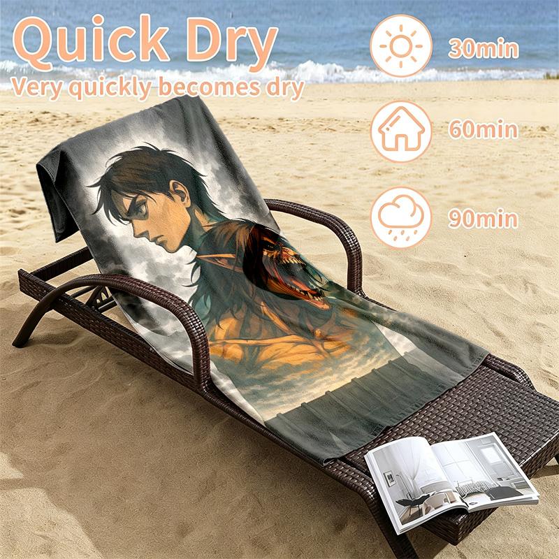Attack on Titan Beach towels also serve as bath towels summer essential a musthave for the outdoors the beach and the pool
