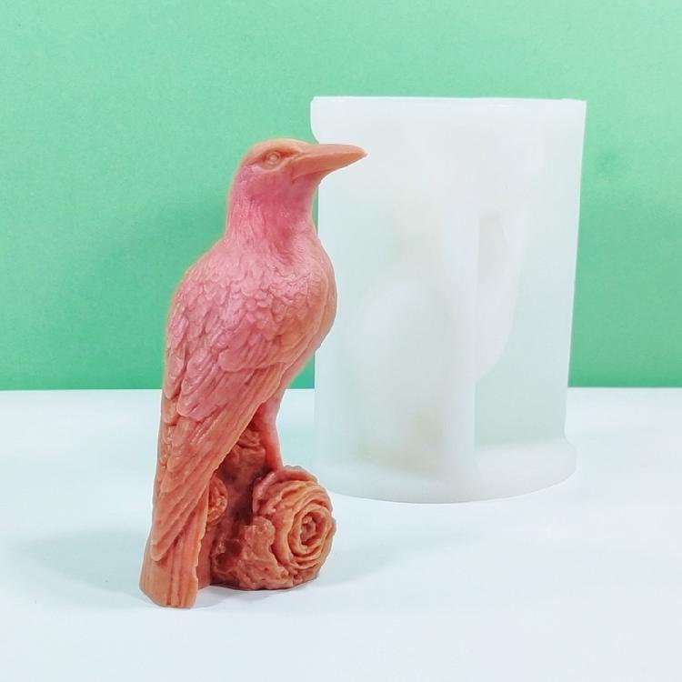 3D Crow Candle Mould Silicone Molds Halloween Castings Molds Home Decorations
