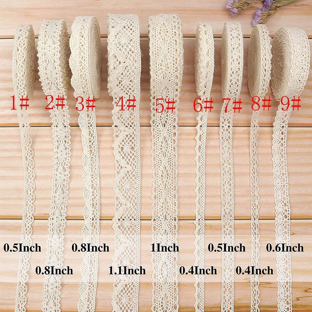 5m/rotolo Passamaneria in Pizzo Tessuto per Cucito Abbigliamento Bordino Avorio Crema Tessuto in Pizzo Uncinetto di Cotone Nastro Accessori Patchwork Fatti a Mano