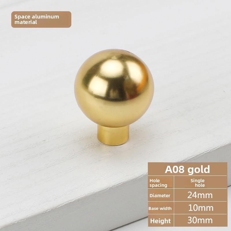 Simple Knurled Cabinet Drawer Knob Round Gold Door Handle Portable Single Hole Design Furniture Accessories for Home