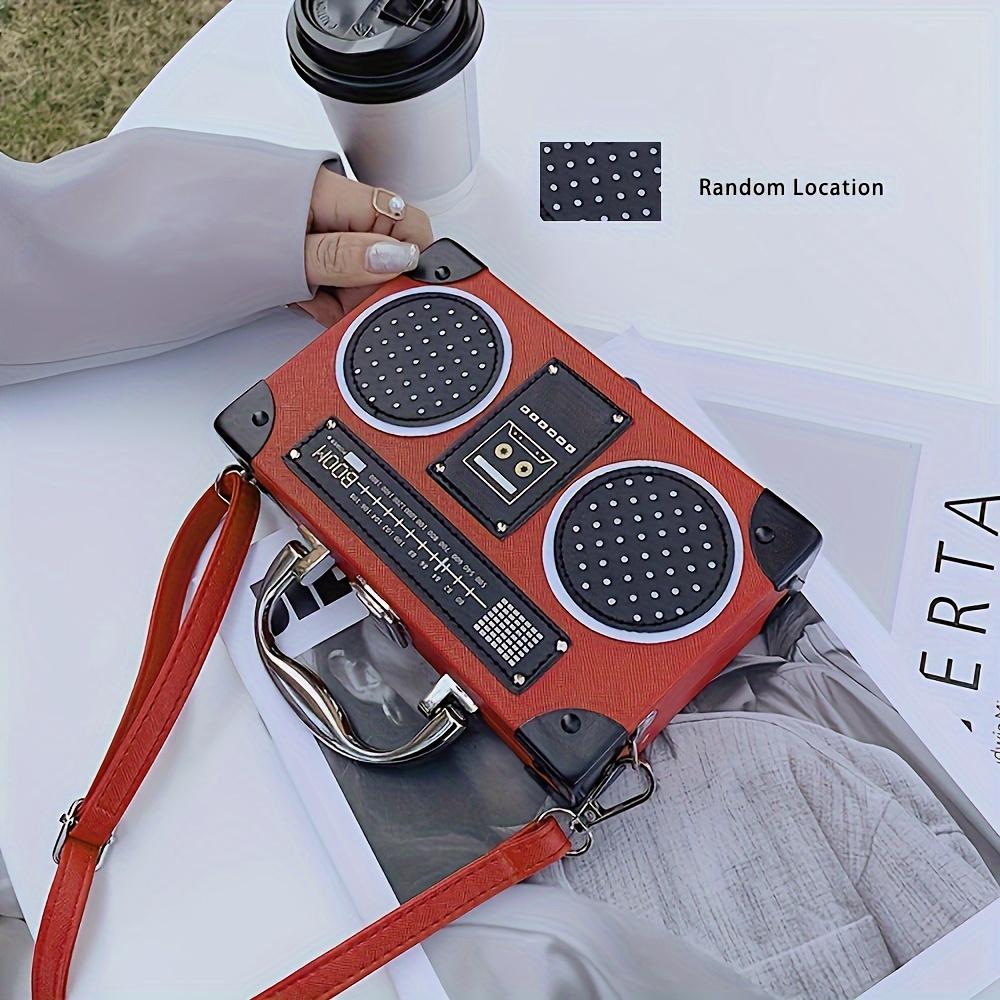 Niche Radio Design Small Shoulder Bag  Novelty Top Handle Satchel Bag For Women  Retro Outgoing Bag