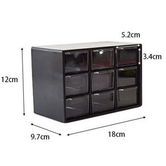 Nine-Grid Multi-Layer Transparent Desktop Drawer Organizer Box