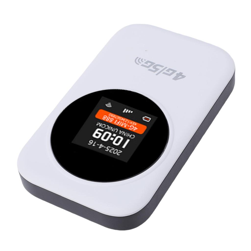 4G Mobile Hotspot 2.4G WiFi Support 8 10 Users Portable Router with SIM Card Slot and Time Display for Travel Car
