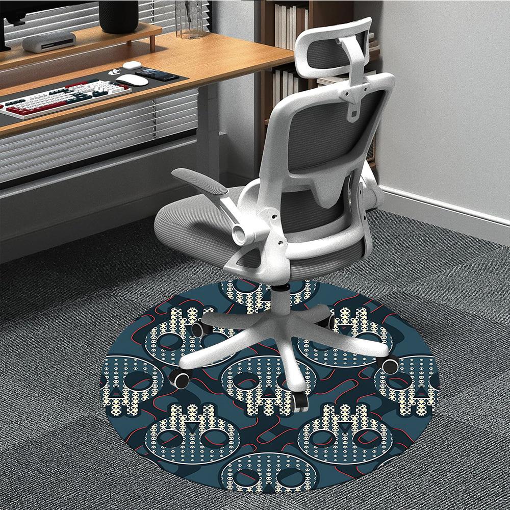 

1pc Skull Pattern Chair Carpet for Office, Non-slip, Soft and Durable Office Rug, Perfect for Office yy260127118 80cm by 80cm
