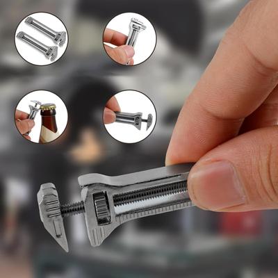1/4 Stück Mini-Schraubenschlüssel Tasche Tragbares Multitool Werkzeuge für Outdoor-Camping Kompakter Zinklegierung Flaschenöffner Outdoor Kleine Werkzeuge
