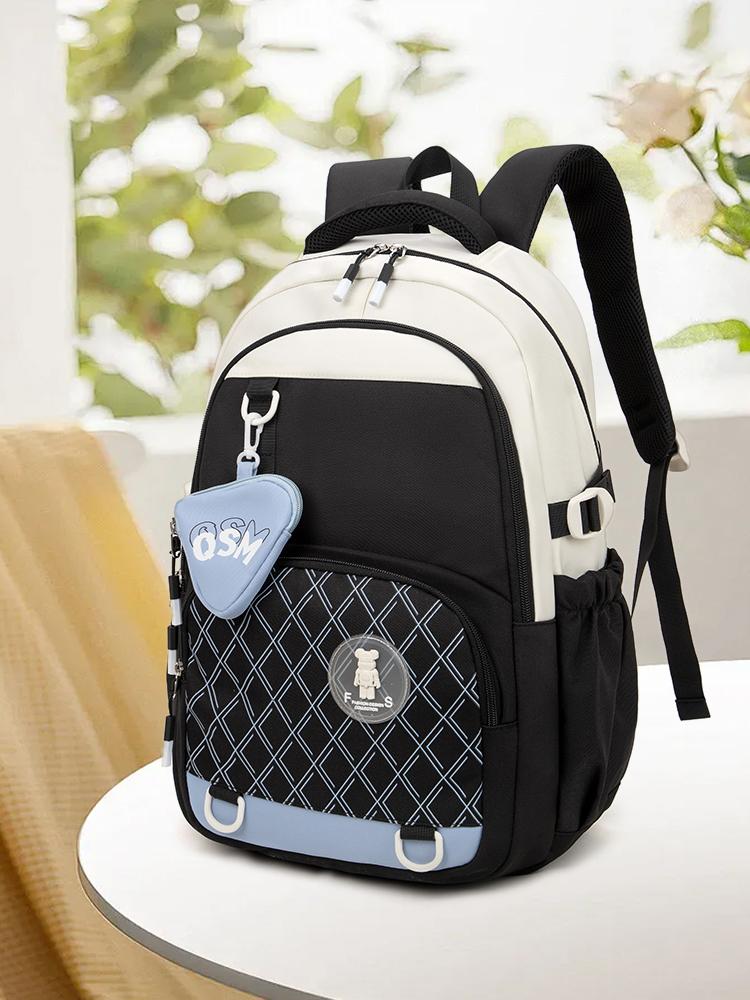 

Рюкзак для ученицы средней школы, новый рюкзак в стиле преппи, большой вместимости, высокой ценности, для ученицы старшей школы чёрный