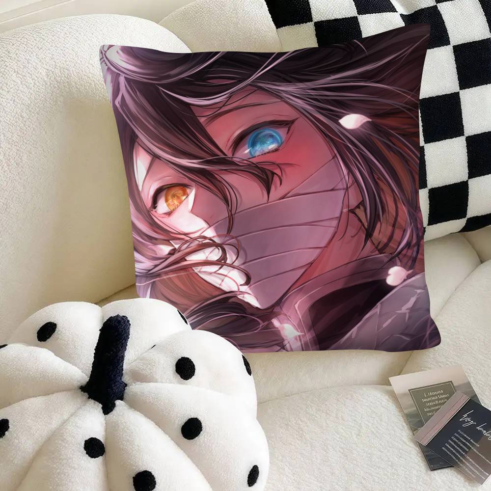 Anime Demon Slayer Obanai Iguro Kissenbezug Mode Quadratischer Kissenbezug Schlafzimmer Sofa Raum Ins Dekoration Freizeit