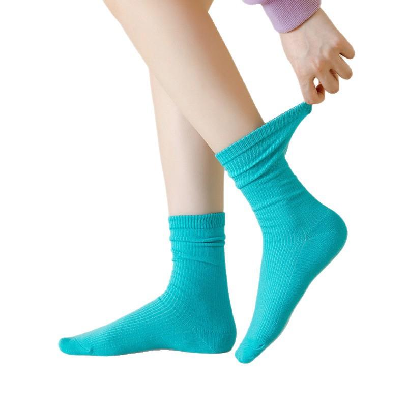 Women's Summer Thin Allpurpose Solid Color Retro Vertical Stripe In The Long Tube Pile Socks