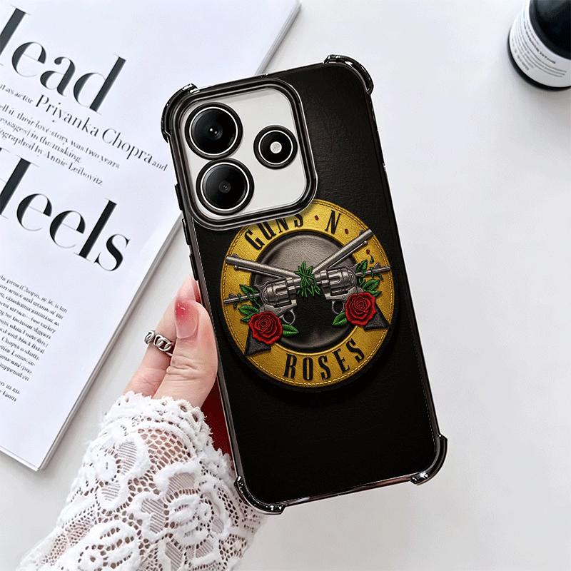 Band G-Guns N R-Roses Plating Phone Case For Xiaomi Redmi Note 14 15 Pro Plus 13 12 11 11S 11T 10 9S 9 5G Anti-Fall Airabag Cove